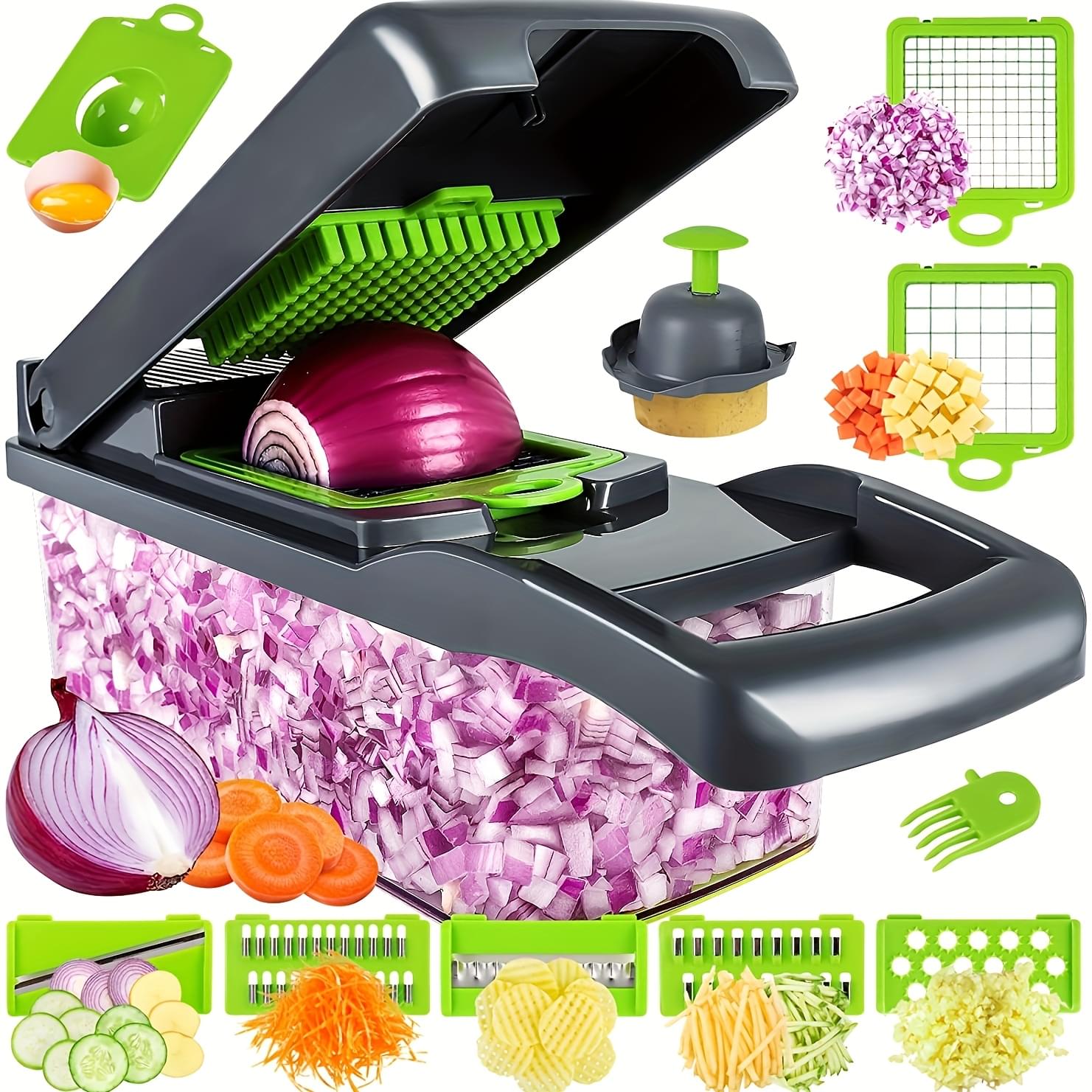 14-in-1 Multifunctional Vegetable Chopper and Slicer with 3 Bells